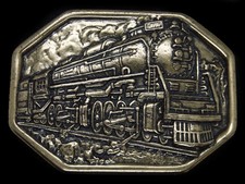 TF03123 VINTAGE 1970s  STEAM ENGINE TRAIN  RAILROAD BELT BUCKLE