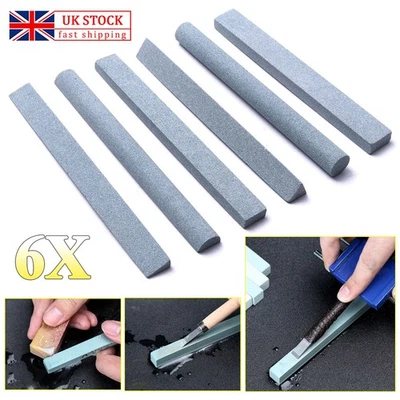 ATOPLEE 6PCS 180 Grit Whetstone Sharpening Grinding Carbide Sand Stripe Carbon Oil Stone