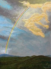 Rainbow, Smoky Mountain, Sky, Original Acrylic Painting, Signed, Art, 18x24 inch