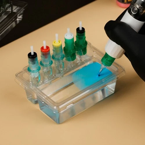20PCS Disposable Cartridge Needle Holder Ink Wash Cleaning Cup Tattoo Supplies - product listing photo