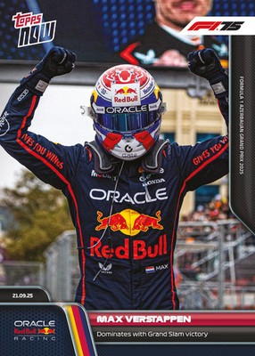 Topps Now Formula 1 2025 - Card 063 - Max Verstappen - Oracle Red Bull Racing
