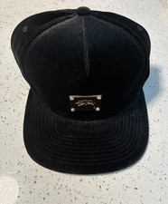 Stussy Black Velvet Snapback Hat Gold Stussy ...