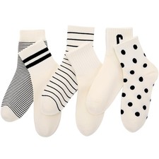 Jspupifip 6 Pair Womens Mini Crew Socks Striped Colorful Ribbed Large, Multi