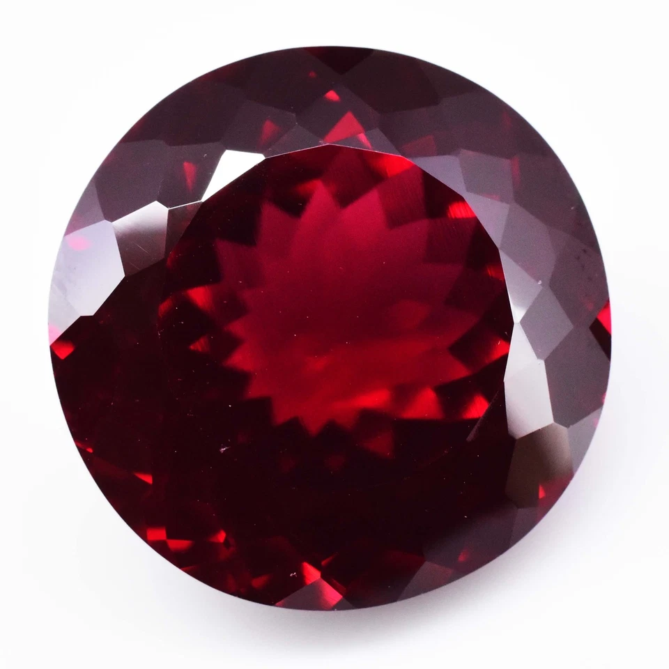 Exceptional 49.25Ct Natural Red Pyrope Garnet Round Cut Certified Loose Gemstone - Image 2 of 4