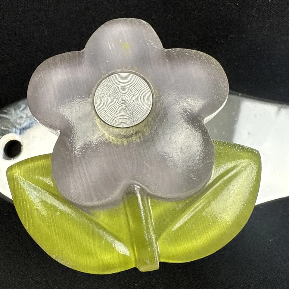 Casaco de flores acrílico para quarto de meninas suporte de parede 4 ganchos cromado retrô anos 80 vintage - Imagem 3 de 4