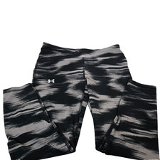 Under Armour Youth Girls Motion Printed Ankle Crop Leggings Black Gray Size YL