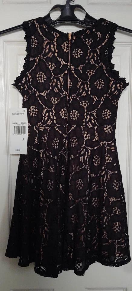 Vestido de encaje negro suave para ocasiones especiales de niñas de ediciones raras (niño grande talla 8) Foto 2 de 4