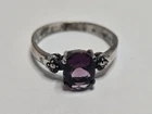 Vintage 925 Sterling Silver Amethyst Ring Size 6.25