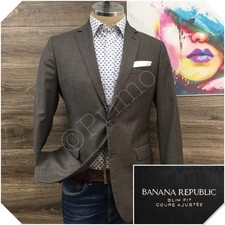 BANANA REPUBLIC Mens Wool Blazer Sport Coat Jacket Size 40R Slim Fit Wool Suit