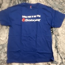 Babolat Hanes Tagless 6.1 Men's Blue Graphic Cotton T-Shirt Size L