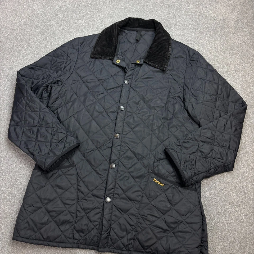Barbour Jacket Adult Medium Black Quilted Country Field Hunting Coat Men* - Image 2 of 4