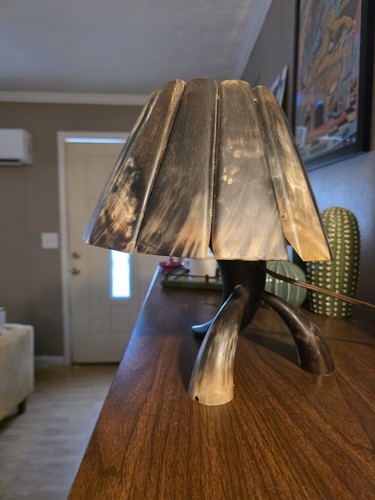 Rare/vintage/ Authentic Bull Horn Lamp~hamdmade~Authentic Western