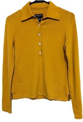 Sutton Studio 100% Cashmere Sweater Women Medium Buttercup Yellow Luxury