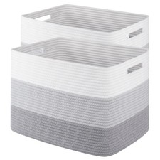 Storage Baskets for Organizing, 2 Pack Woven Basket for Storage, Rectangle Ba...