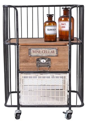 Küchenwagen Loft Barwagen Teewagen Beistelltisch Servierwagen Hausbar Dinett neu