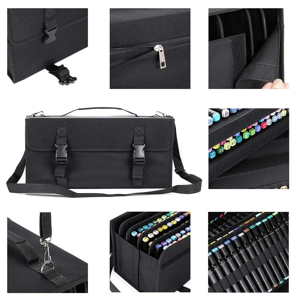 New 171 Slots Marker Case Lipstick Organizer-Canvas Markers Holder for Markers a