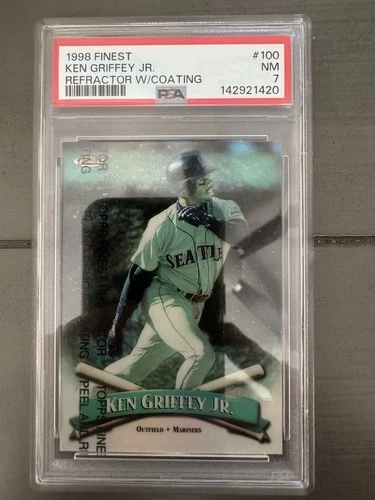 1998 Topps Finest #100 Ken Griffey Jr Refractor PSA 7
