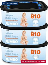 Jumbo Square Refills Disposal Bags Compatible with Diaper Genie Compact Select