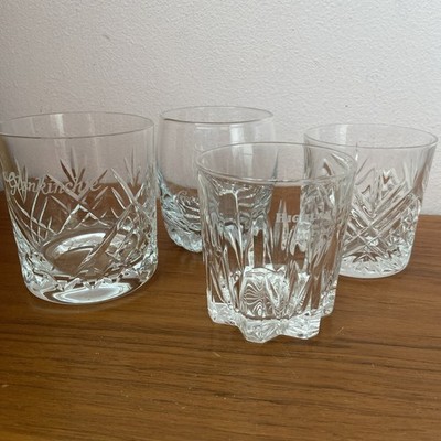 4 Whisky Marken Hetched Gläser Orkney, Crown Royal, Glenkinchie, Glencoyne