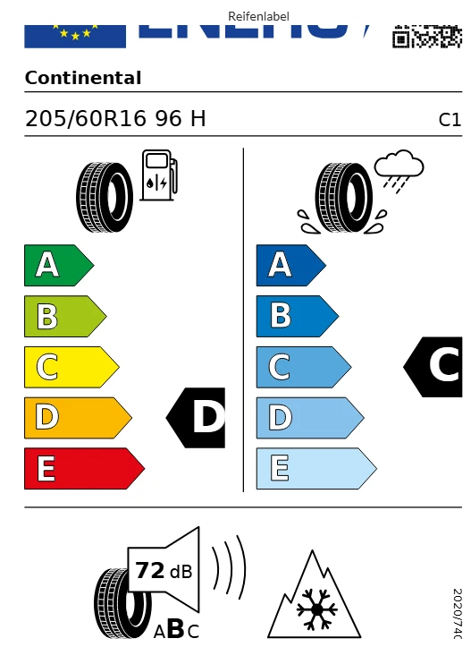 1x 205/60 R16 96H * SSR Winter Reifen Continental WinterContact TS830P Demontage - Bild 2 von 2