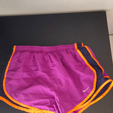 Nike Dri-FIT Women's S Purple/Orange/Blue Colorblock Mesh Running Shorts Elastic