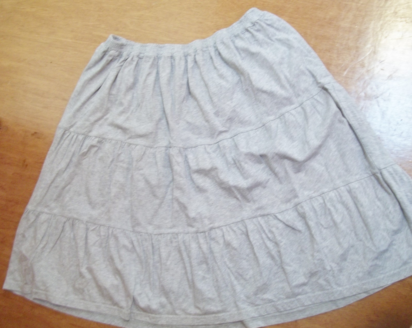 SKIRT GRAY Rockabilly Punk gothic elastic waist peasant 2XL plus cotton tiered-image