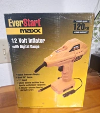 EVERSTART MAXX, 12-volt Inflator W-digital Gauge, New/ Unopened 12-Ft Reach
