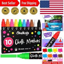 10 Chalk Markers for Chalkboard, Blackboard, Window, Bistro, Car Glass, Board...