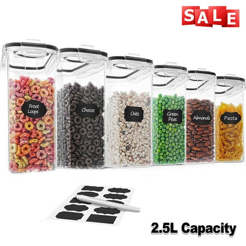 6PCS Airtight Food Storage Containers Kitchen Dry Food Pantry Organization Set - Picture 24 of 29