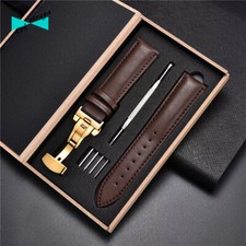 Cinturino orologio in pelle fibbia deployante oro nero marrone da 18 20 22 24 mm