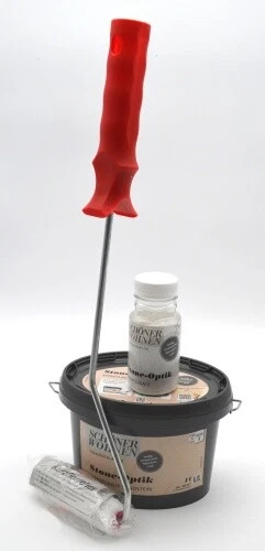 Stone-Optik Effektlasur Sandstein 1 l mit Effektzusatz und Roller - Bild 1 von 9