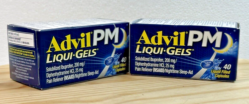 Advil Ibuprofen 200mg Pain Reliever Fever Reducer Liquid Gel Capsules 40ct Lot 2