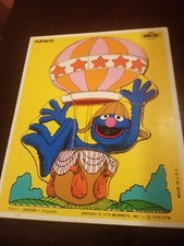 Vintage Grover Puzzle 10 Pieces Hot Air Balloon Sesame Street Playskool 1979
