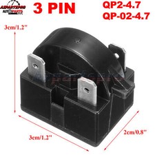 QP2-4.7 Start Relay PTC For 3Pin Danby Magic Chef Kenmore Refrigerator Vinotemp