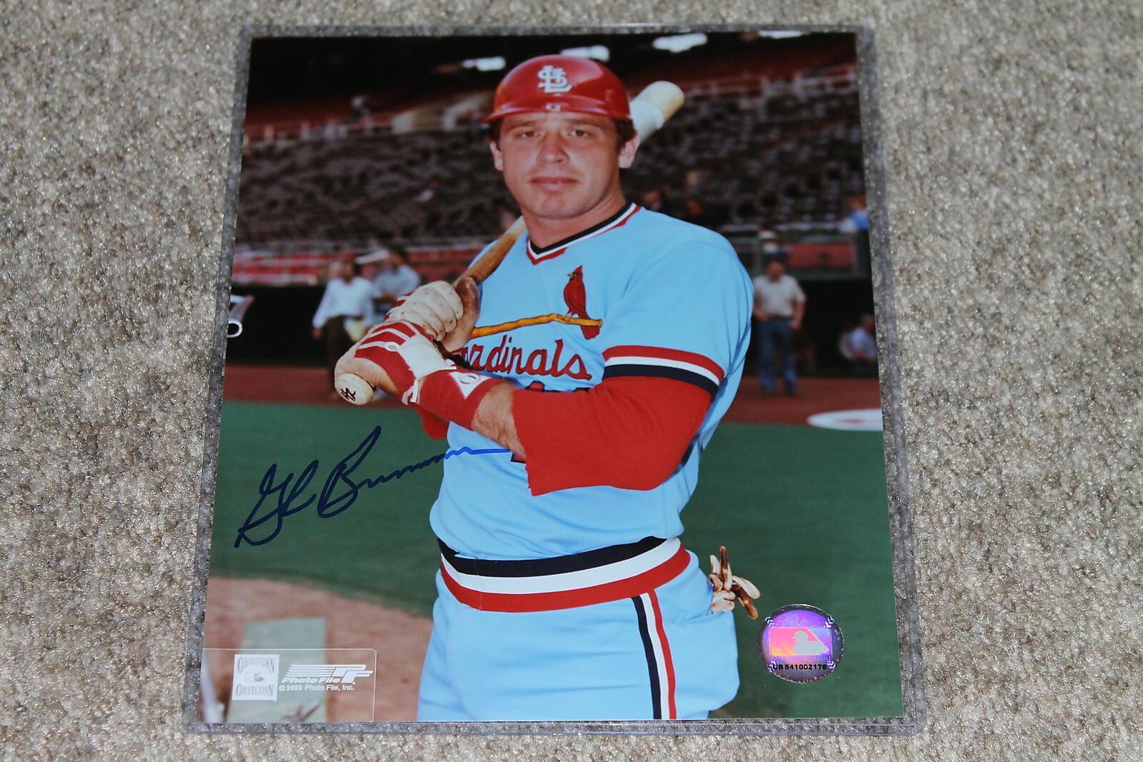 GLENN BRUMMER AUTOGRAPHED CARDINALS 8X10 PHOTO POSE 2