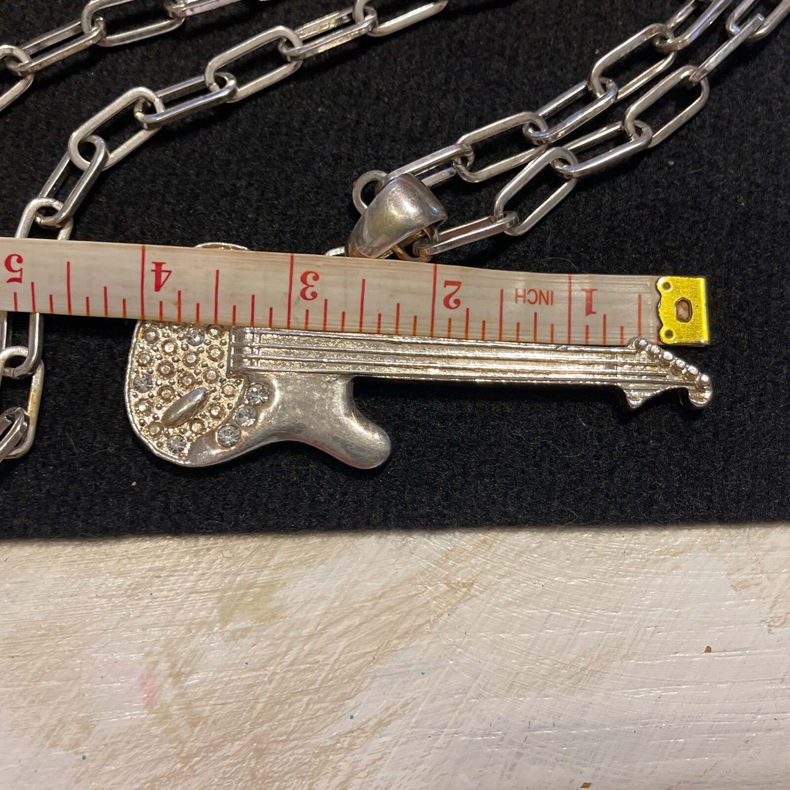 Rare Solid 925 Sterling Silver Electric Guitar Pe… - image 3