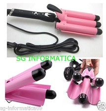 PIASTRA FERRO TRITUBO F11 CAPELLI ONDULATI 3 TUBI EFFETTO ONDE ARRICCIACAPELLI 