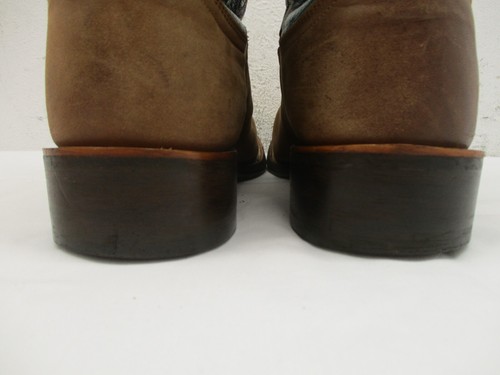 NOCONA Brown Leather Pull On Cowboy Boots Womens Size 8.5 B Style NL4022 - Picture 8 of 19