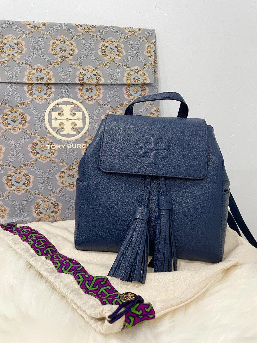 NWT AUTH Tory Burch Thea Mini Top Handle Leather Backpack Royal