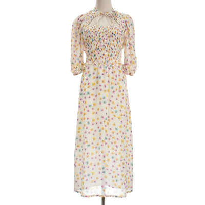 Dorothee Schumacher NWT Structured Volumes Midi Dress Size 1 US XS Ivory/Multi