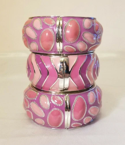Huge Pretty Pink and Purple Retro Shapes Cuff Bracelets - being sold by EACH