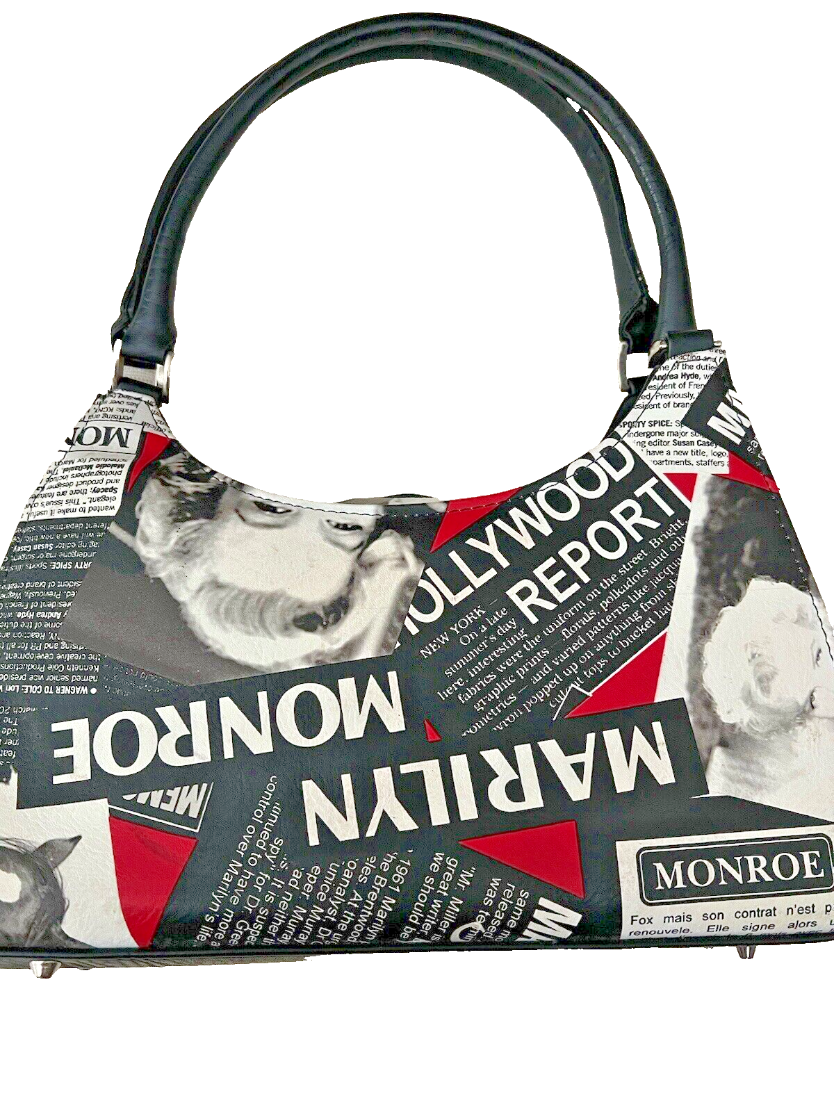 Marilyn Monroe  Purse Handbag Newsprint Magazine Pop Art Magnetic Snap Silver