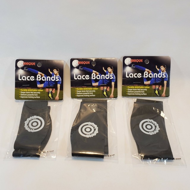 Unique Sports Set of 2 Rubber Lace Bands Cleat Lace Covers, Black