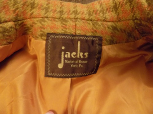 FABULOUS 60s Jacks Market at Beaver Blazer Plaid Dijon Yellow Orange Russet sz 6 - Picture 15 of 18