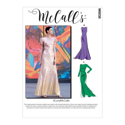 McCalls Schnittmuster M8038 - Abendkleid - rückenfrei