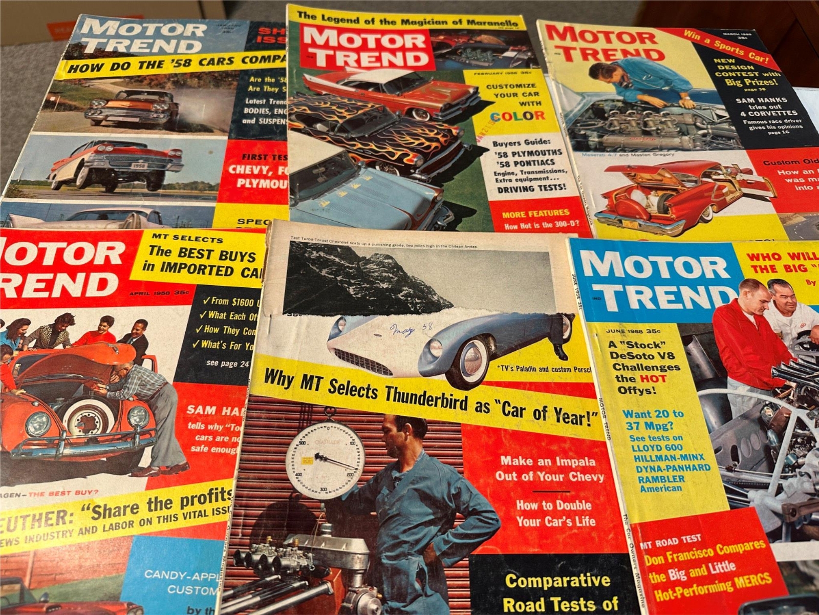 Motor Trends 1958 Complete  All 12 Different Sports Car Magazine (Lot MT06)