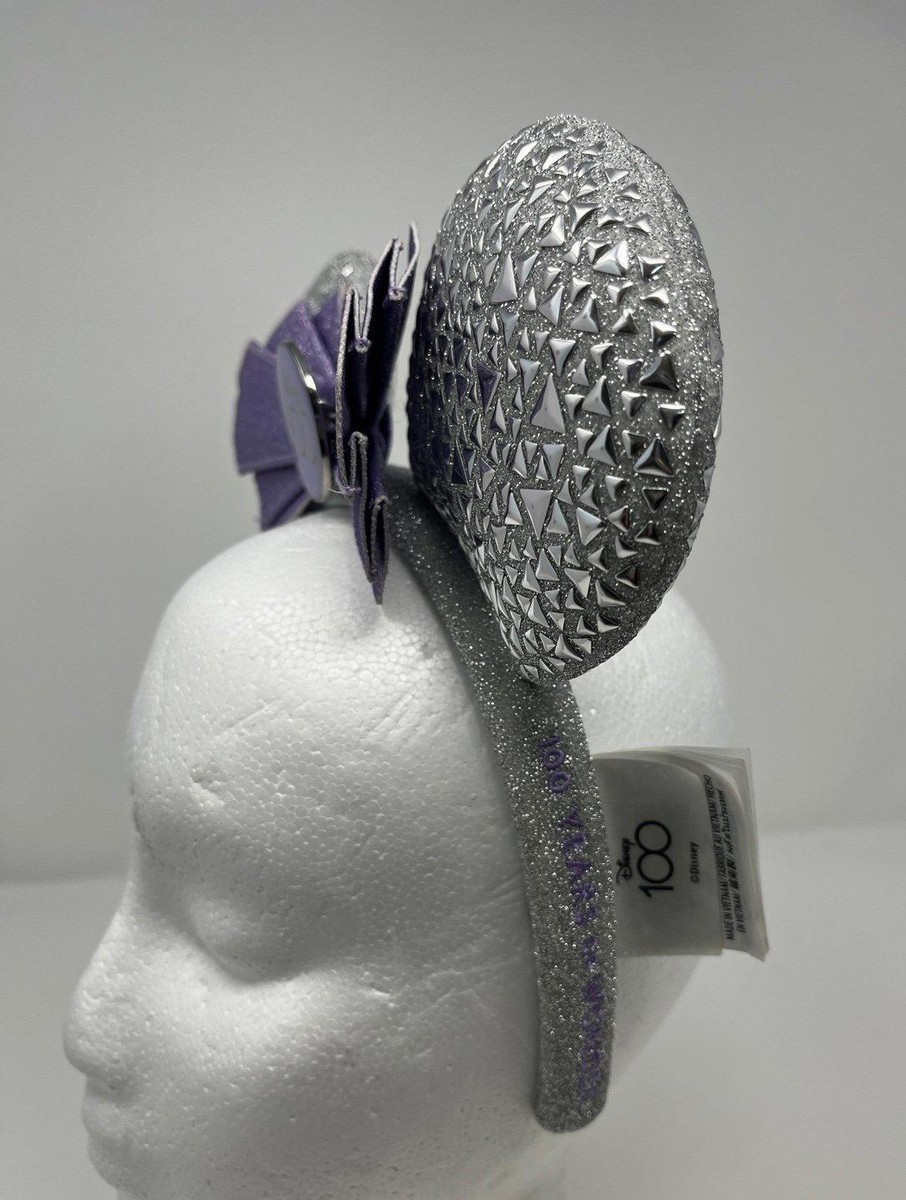 Disney100  Year  Anniversary Ears Headband Silver & Purple Cast Member  NWT Disney100 Cast Member Ears – Minnie Ear Collectors main image 3