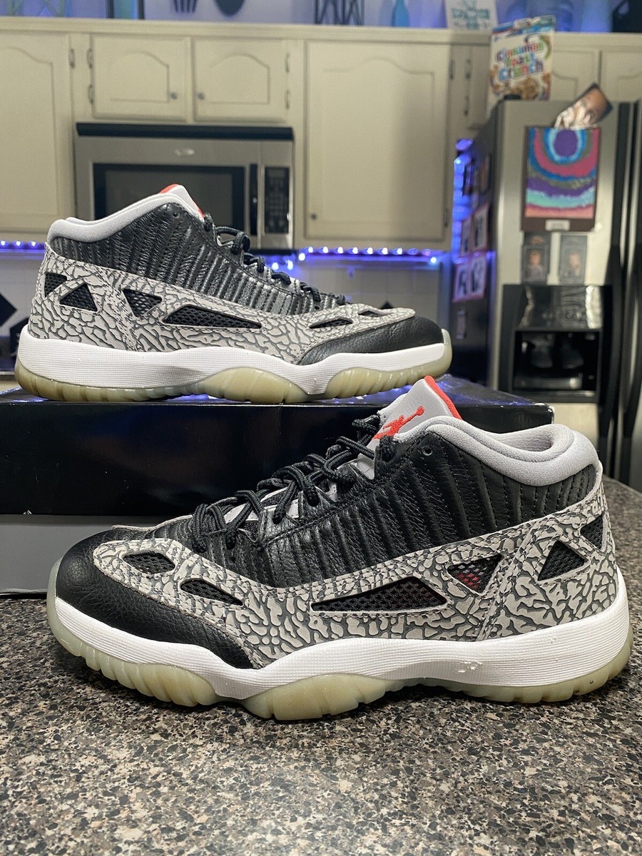 Size Nike Air Jordan 11 Retro IE Low Black Cement 194276400845 - Main Image