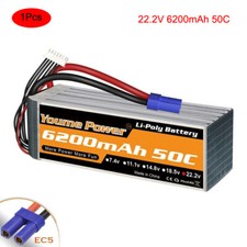 22.2V 6S 6200mAh 50C LiPo Battery EC5 For RC Helicopter Airplane Quad Boat Truck