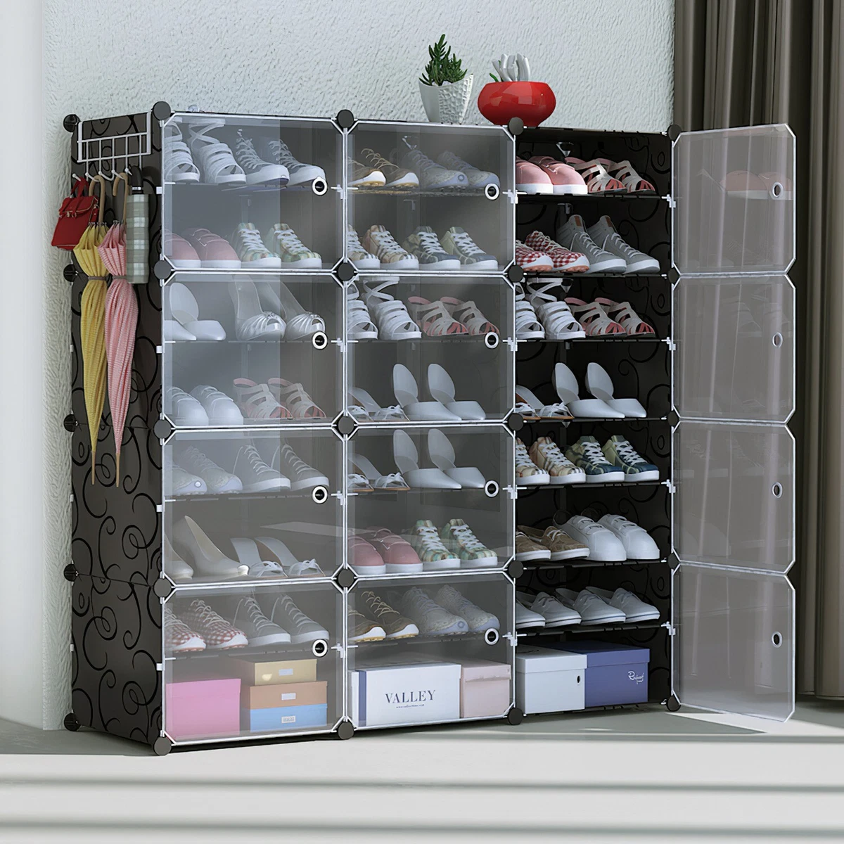 Storage Cabinet Plastic Shelves Organizer Shoe Cabinets for Closet